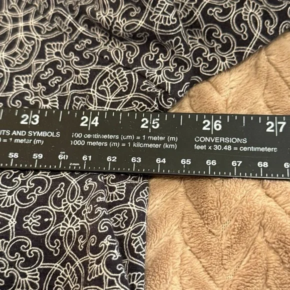 Lucky Brand Womens 3X Top Black White Damask Embroidered Long Sleeve Bohemian - Picture 4 of 6